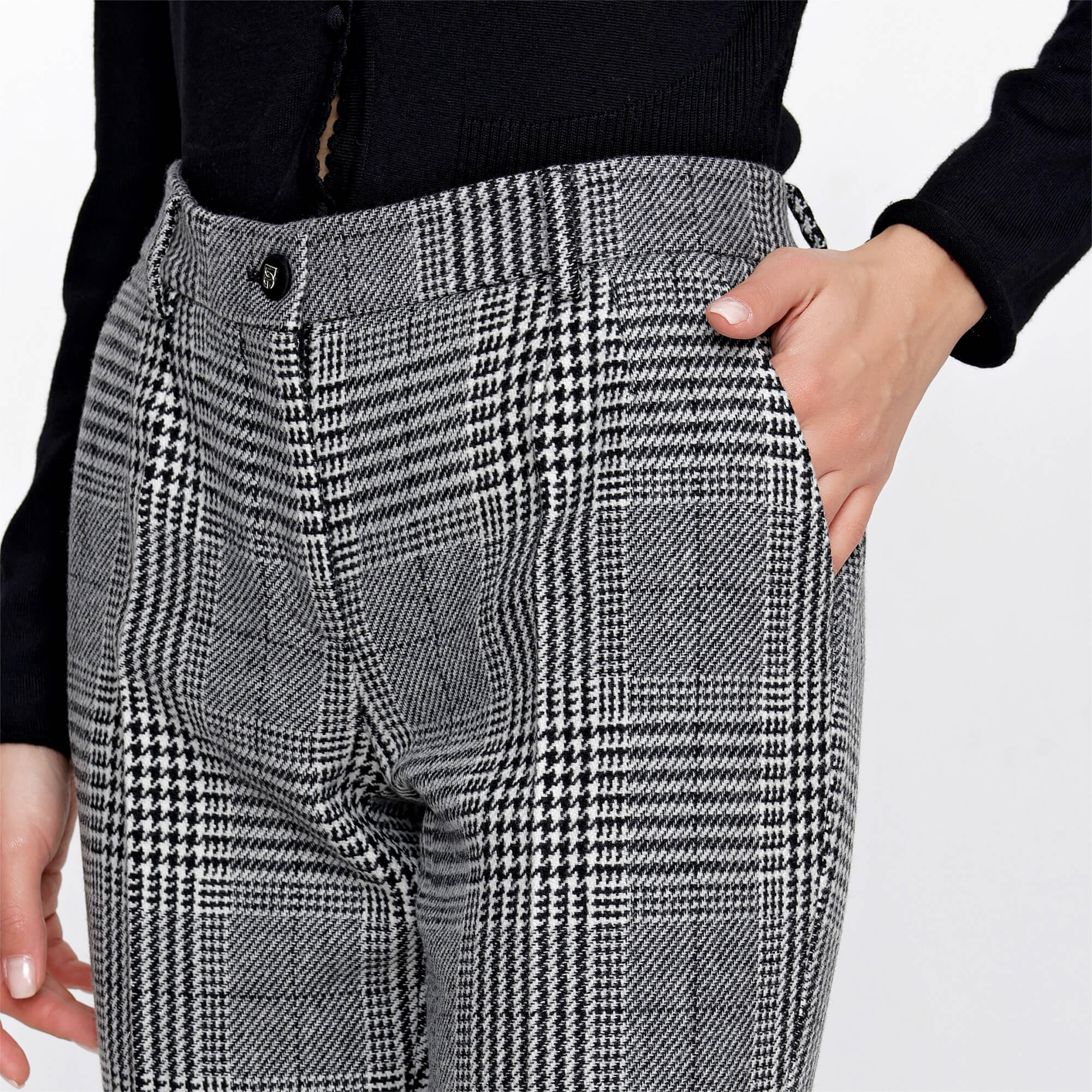 Dolce&Gabbana - Black&Grey Plaide Tweed Pants